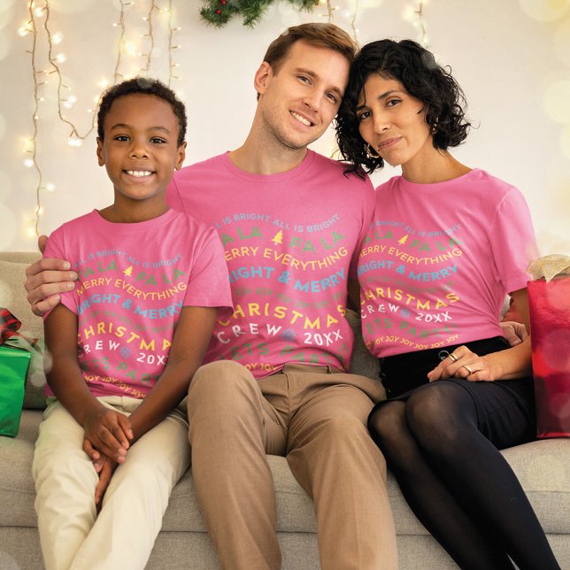 Fun Fa La Familia Navidades Matando Camisetas de t (Fun Fa La La Family Matching Christmas Crew Shirts)