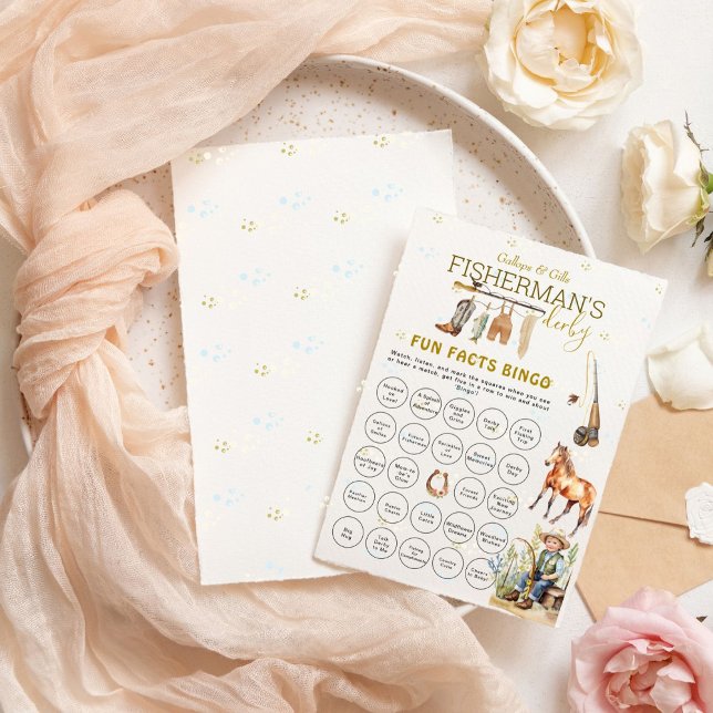 Fun Facts Bingo Fisherman's Derby Baby Shower Game (Subido por el creador)