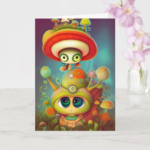 Fun Fantasy Snail y Mush Tarjeta de Ilustracion
