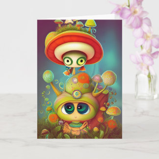 Fun Fantasy Snail y Mush Tarjeta de Ilustracion