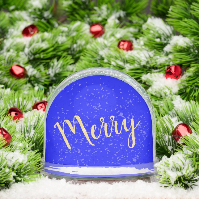 Fun Festive MERRY Script Royal Blue Background (Navidad)