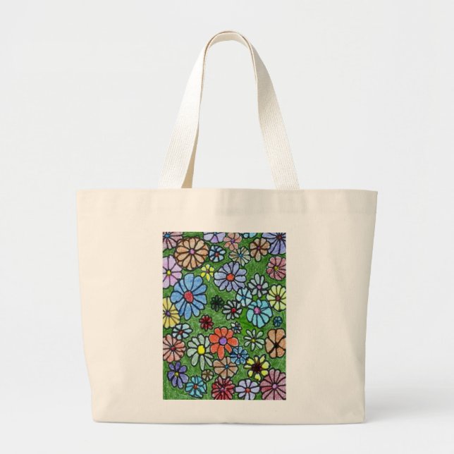 "Fun Floral #2" Bolsa Floral Tote (Frente)