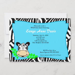 Fun & Funky Zebra Stripe 5x7 Invitación Baby Showe