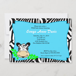 Fun & Funky Zebra Stripe 5x7 Invitación Baby Showe