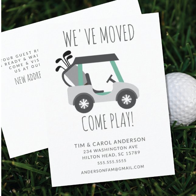 Fun Golf Cart Moving Invitación Card (Subido por el creador)