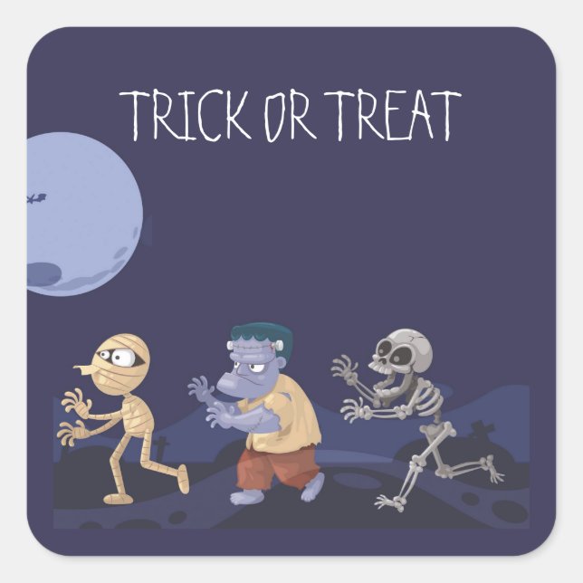 Fun Halloween Goblins Trick-or-Treat Pegatina (Anverso)