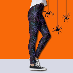 Fun Halloween Spider Pattern Leggings
