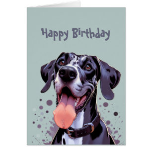 Fun Happy Birday Great Dane Dog Zoomies