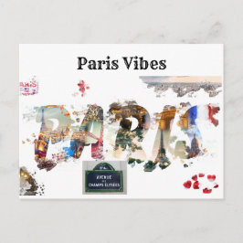 Fun ilustracion Paris Histórico monumento postal