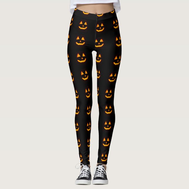 Fun Jack O Lantern Halloween Leggings (Anverso)