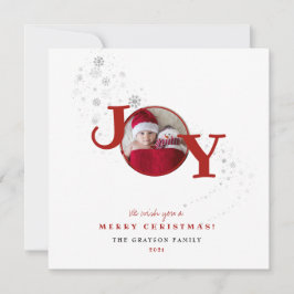 Fun Merry Christmas Joy Photo Holiday Card