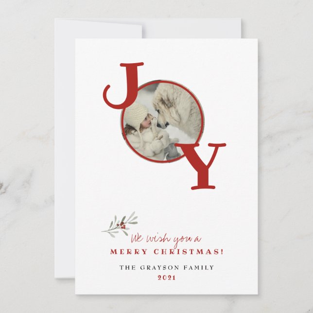 Fun Merry Christmas Joy Photo Holiday Card (Anverso)
