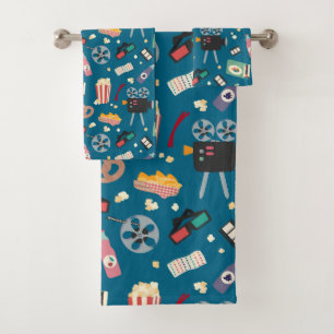 Fun Movie Night Film Popcorn Pattern