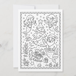 Fun Navidades Mermaids Colocando tarjeta de nota p