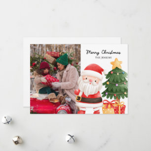 Fun Navidades tarjeta de felicitación Santa Photo