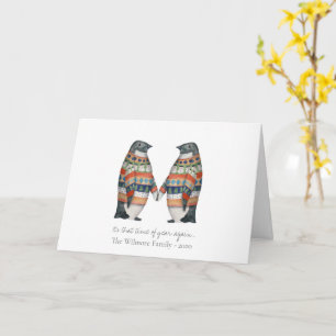 Fun Penguin tarjeta de vacaciones de invierno, Nav