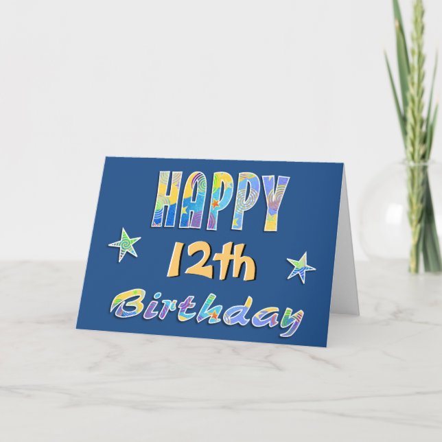 Fun personalizable Estrellas 12ª tarjeta de felici (Anverso)