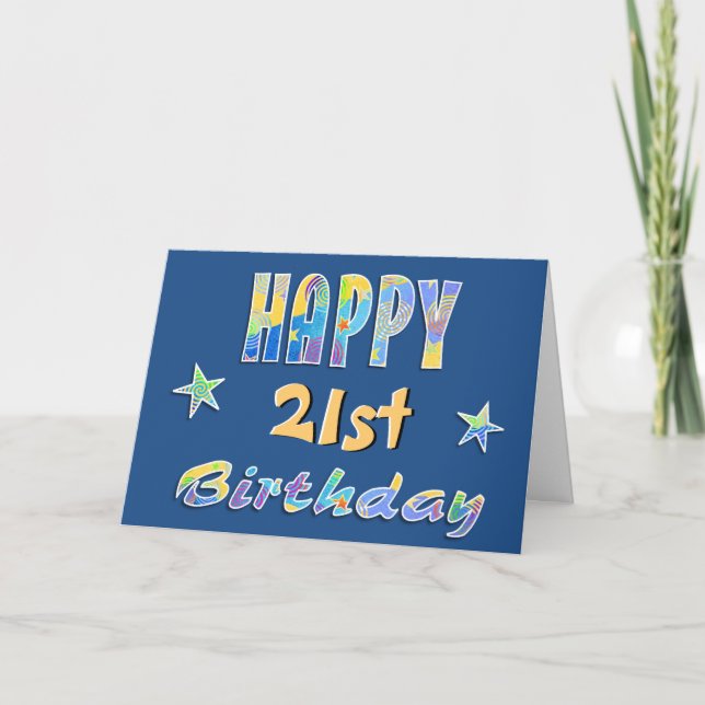 Fun personalizable Estrellas tarjeta de felicitaci (Anverso)