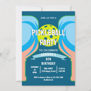 Fun Pickleball Invitación a la fiesta de cumpleaño