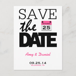 Fun Pink Calendar Guardar la postal de fecha