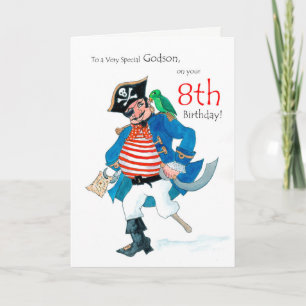 Fun Pirate 8. Tarjeta de cumpleaños para Godson