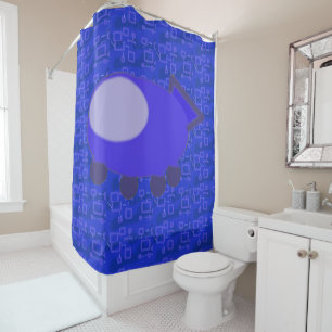 Fun Popcorn Anime Blue Spaceship Shower Cortina