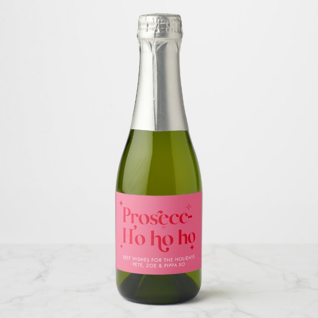 Fun Prosecco Navidades Personalizados Etiqueta de  (Anverso)