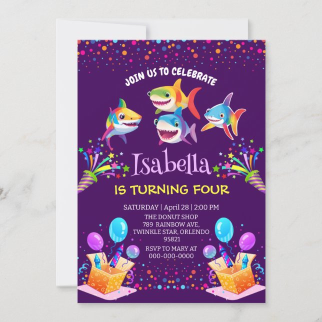 Fun rainbow sharker globo globo de hockey fúnebre  (Anverso)