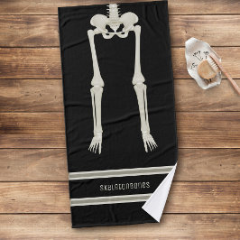 Fun Skeleton Legs Toalla de baño de color negro y 