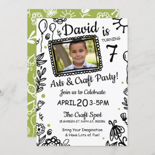 Fun Sketch Doodle Crafts Invitación a la fiesta de