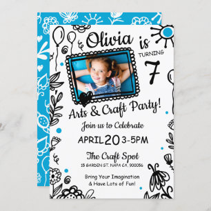 Fun Sketch Doodle Crafts Invitación a la fiesta de