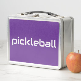 Fun Sleek White PICKLEBALL Texto Sobre El Púrpura 
