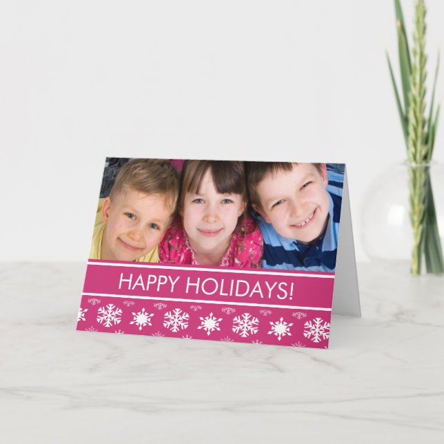 Fun SnowFlakes Navidades Foto Tarjeta de saludo (Anverso)