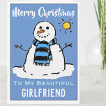 Fun Snowman Navidades tarjeta hermosa novia<br><div class="desc">Personalizado divertido de muñecos de nieve con tarjeta de Navidades festivos. Tarjeta de navidades para una hermosa novia.</div>