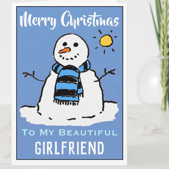 Fun Snowman Navidades tarjeta hermosa novia (Subido por el creador)