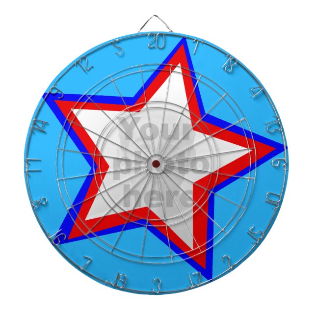 Fun star rojo y azul añade tu propio tablero de da (Frente)