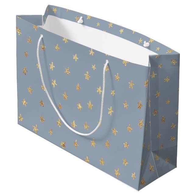 Fun Stars Pattern Gold Gray 9BAABA Gran Bolsa de R (Angulo reverso)