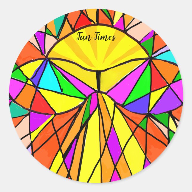 Fun Times Pegatinas circulares más brillantes mult (Anverso)