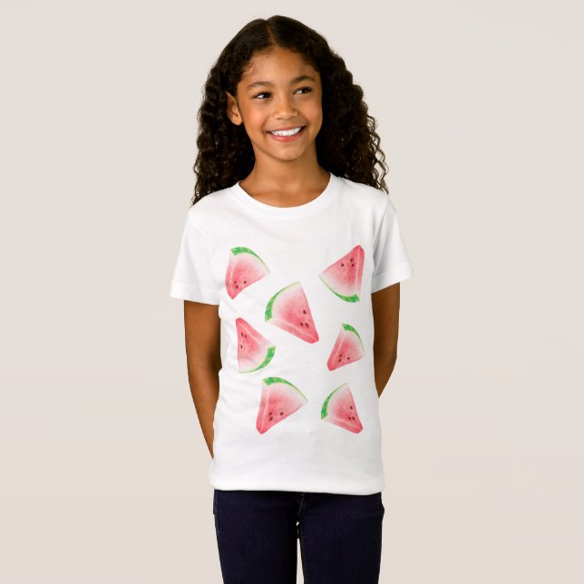 Fun Watermelon Chica camiseta de finas Jersey (Anverso completo)