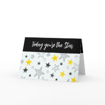Fun Whimsical Stars agrega un nombre a la tarjeta