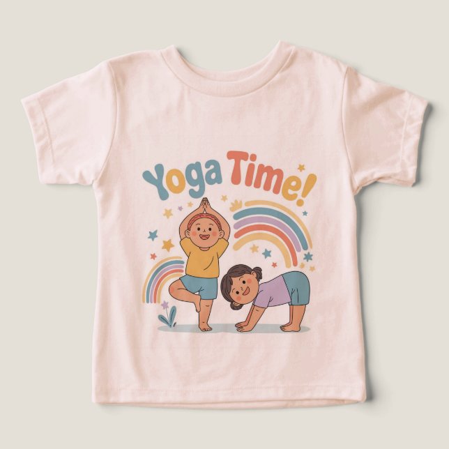 Fun yoga pose active play kids tee (Diseño delantero )