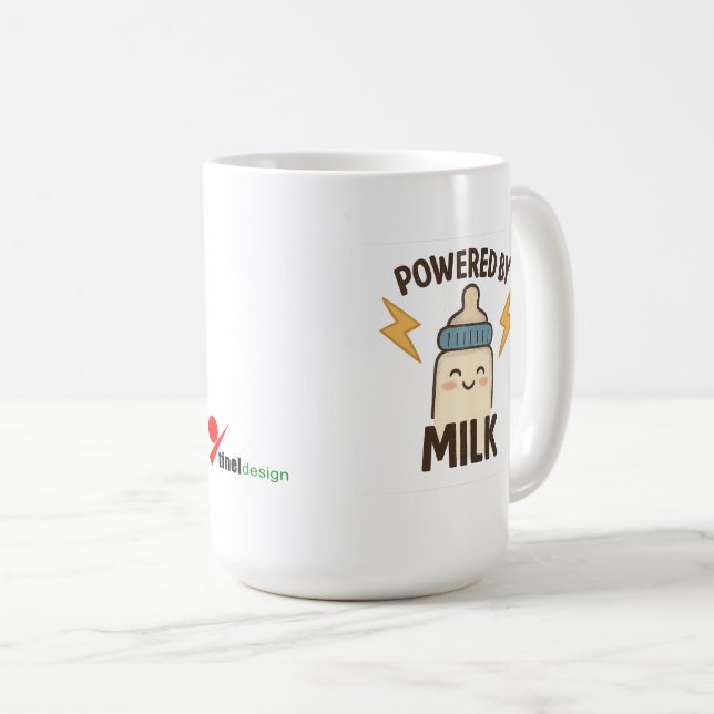 "Funciona con Leche" Taza de Café Divertida | Nuev (Anverso derecho)