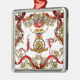 Funcionarios submarinos Escudo Ornamento de Navida