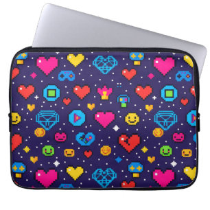 Funda acolchada para portátil con arte de píxeles 