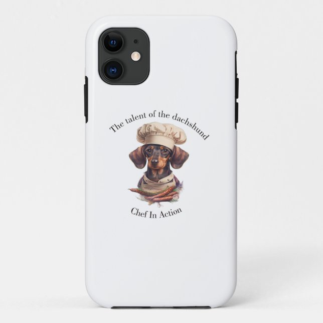 Funda Adorable Dachshund Chef para iPhone 11 (Reverso)