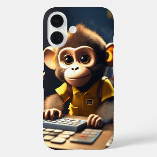 Funda Adorable Monkey Accountant iPhone 16