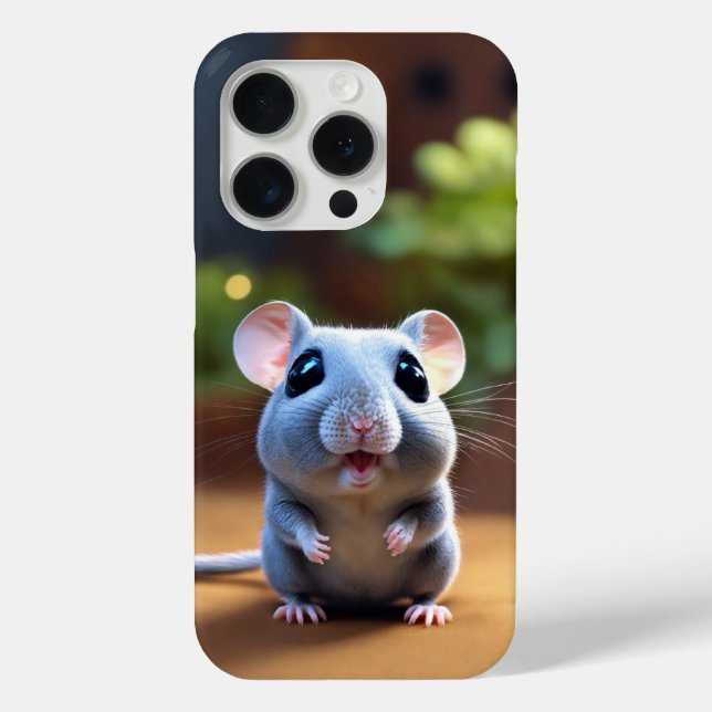 Funda Adorable Mouse Design iPhone 15 Pro (Reverso )
