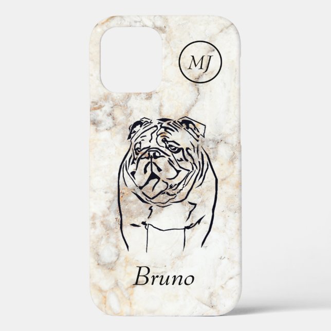 Funda Apple iPhone 12 del Bulldog personalizado Lo (Reverso )