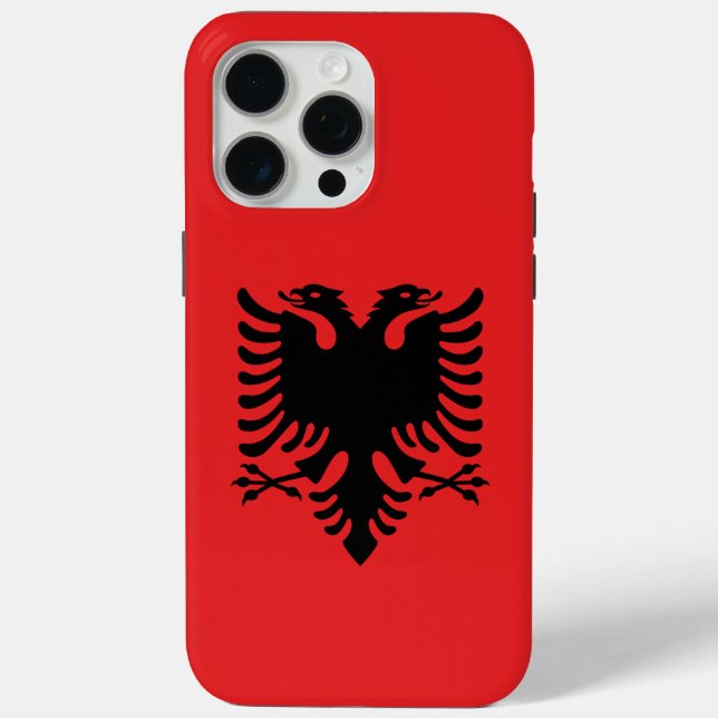 Funda Apple iPhone 15 Pro Max, bandera de Albania (Reverso )