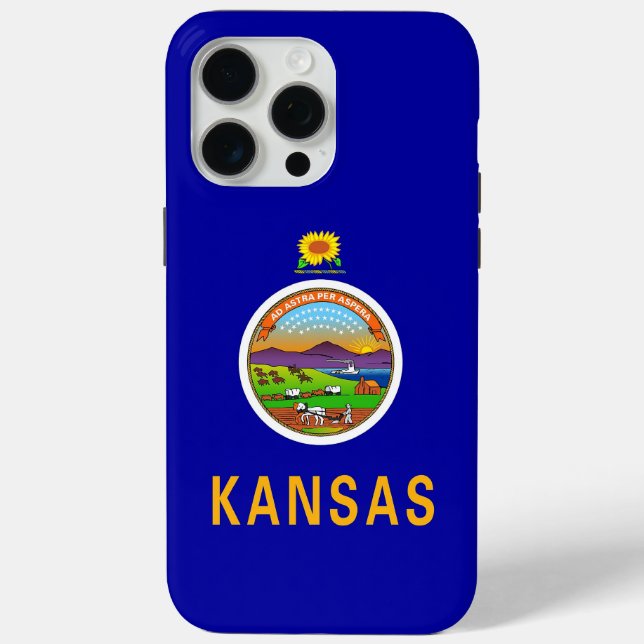Funda Apple iPhone 15 Pro Max, bandera de Kansas (Reverso )